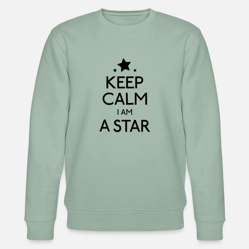 Keep Calm Star - Stanley/Stella Unisex Bio-Sweatshirt CHANGER  - Helles Graugrün