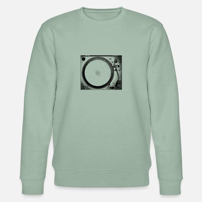 TECHNO Tee - Platines vinyles - Sweat bio CHANGER Stanley/Stella Unisexe - vert de gris clair