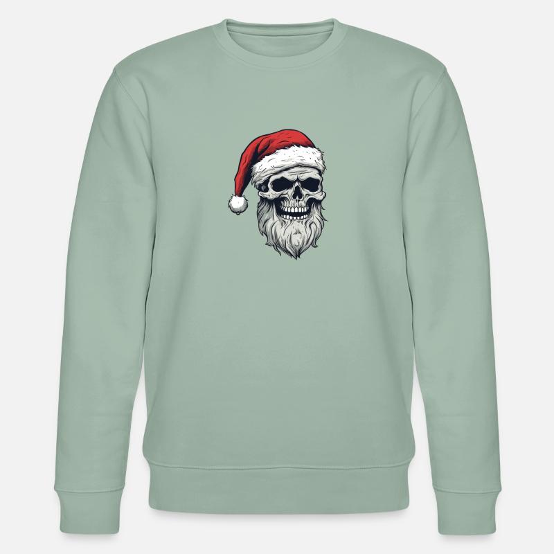 Weihnachtsmann Schädel - Stanley/Stella Unisex Bio-Sweatshirt CHANGER  - Helles Graugrün
