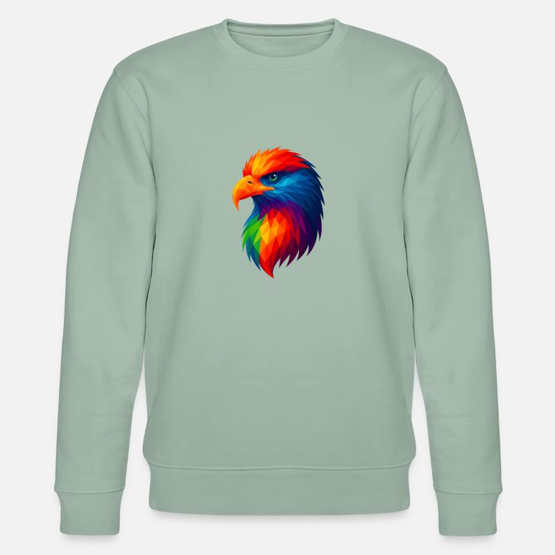 WPAP Polygon Style Animaux - Aigle - Sweat bio CHANGER Stanley/Stella Unisexe - vert de gris clair