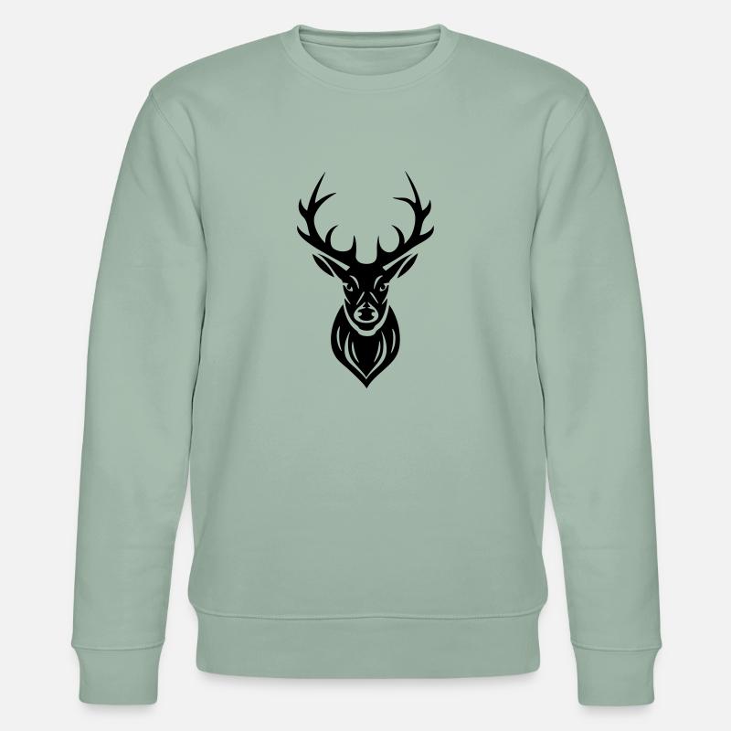 Hirsch Geweih - Stanley/Stella Unisex Bio-Sweatshirt CHANGER  - Helles Graugrün