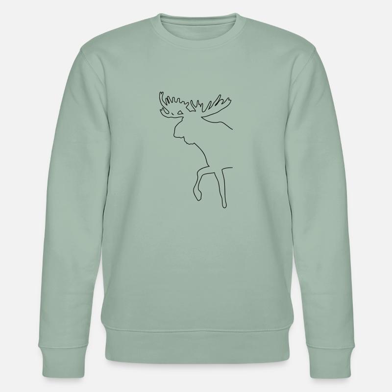 Elch - Moose - Stanley/Stella Unisex Bio-Sweatshirt CHANGER - Helles Graugrün