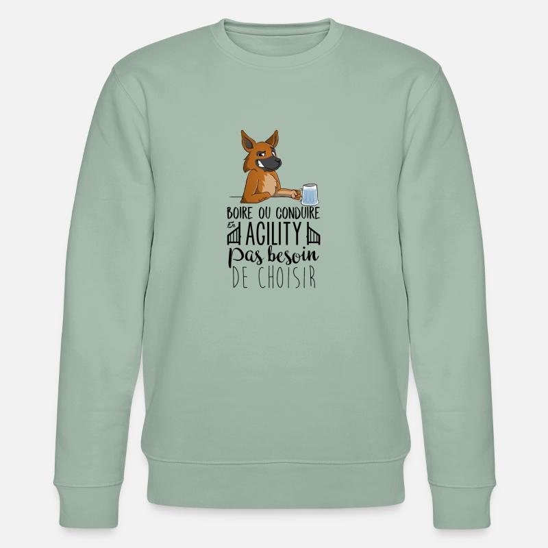 Trinken oder Fahren - Schäferhund - Stanley/Stella Unisex Bio-Sweatshirt CHANGER  - Helles Graugrün