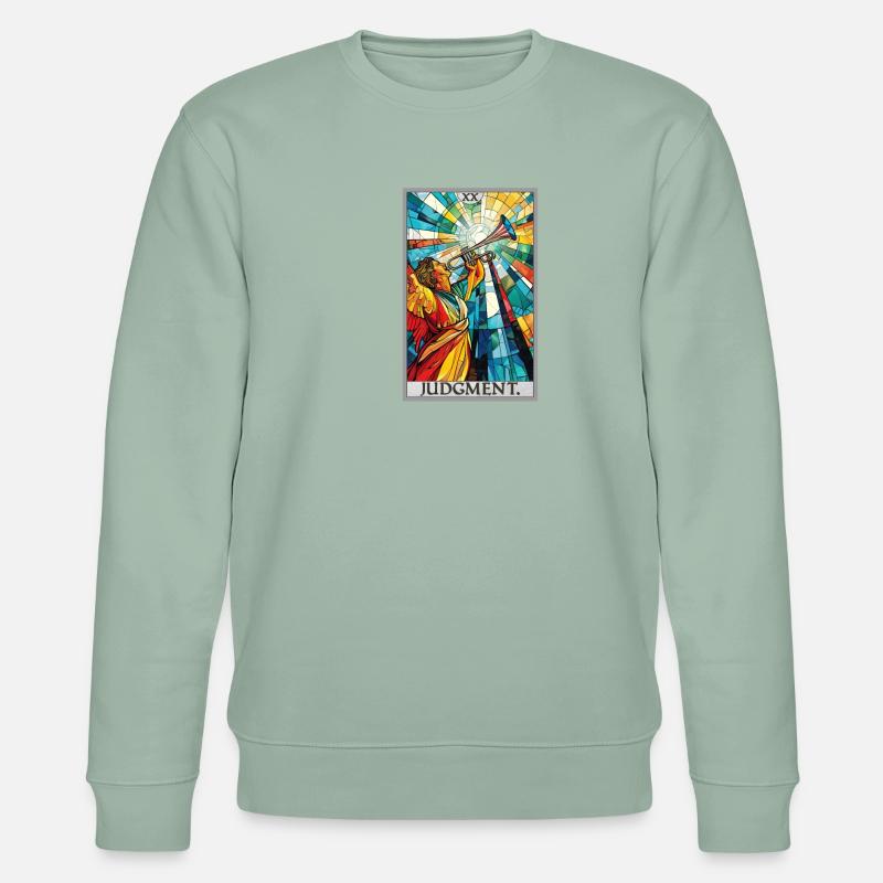 Tarotkarten Tarotkarte 20 Judgment Gericht - Stanley/Stella Unisex Bio-Sweatshirt CHANGER  - Helles Graugrün