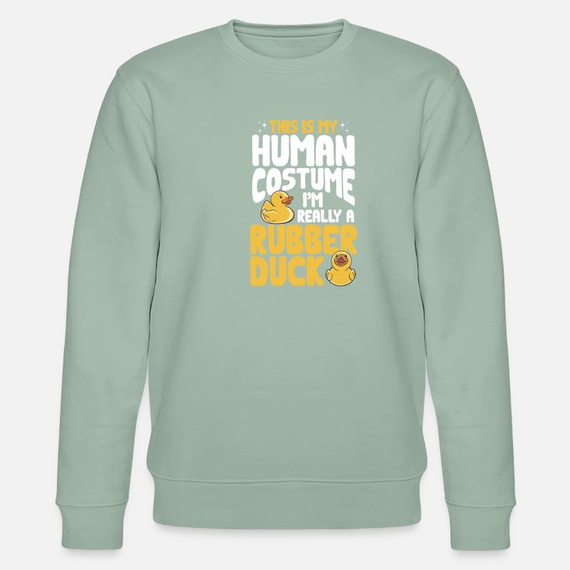 Quietscheentchen Quietscheente Gummiente - Stanley/Stella Unisex Bio-Sweatshirt CHANGER  - Helles Graugrün