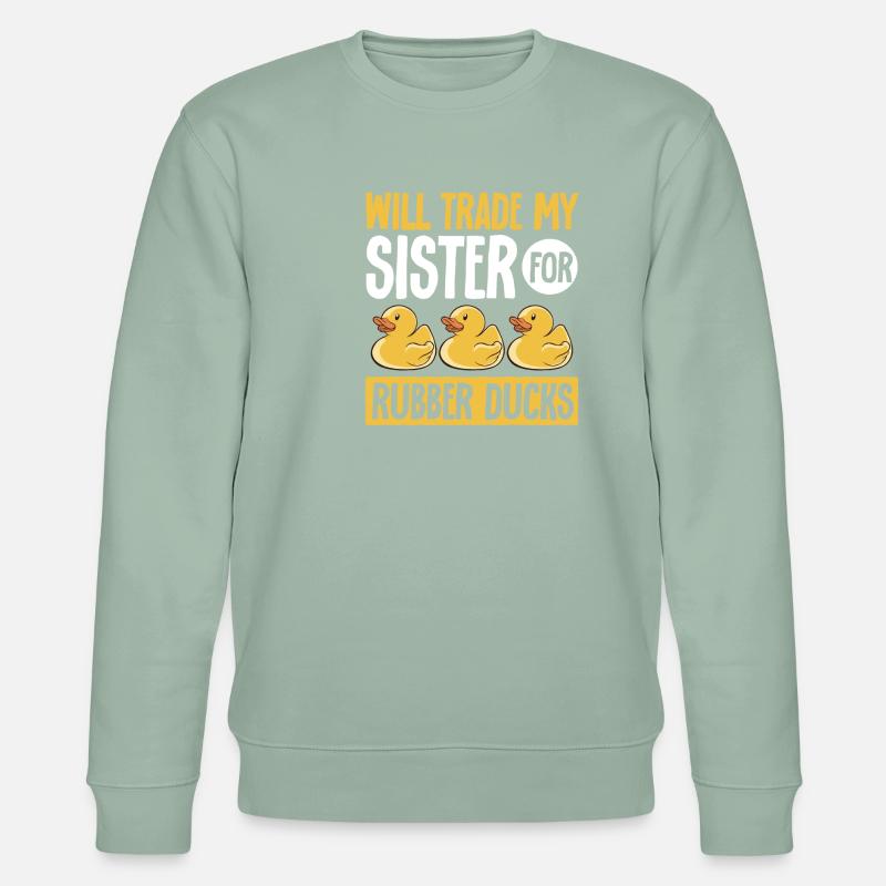 Quietscheentchen Quietscheente Gummiente - Stanley/Stella Unisex Bio-Sweatshirt CHANGER  - Helles Graugrün