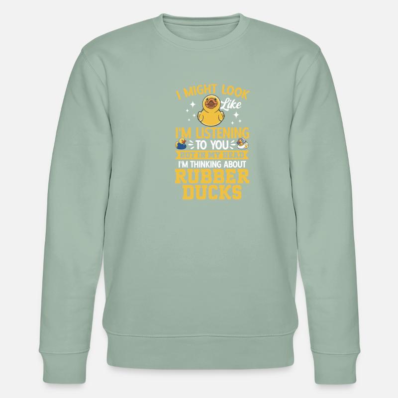 Quietscheentchen Quietscheente Gummiente - Stanley/Stella Unisex Bio-Sweatshirt CHANGER  - Helles Graugrün