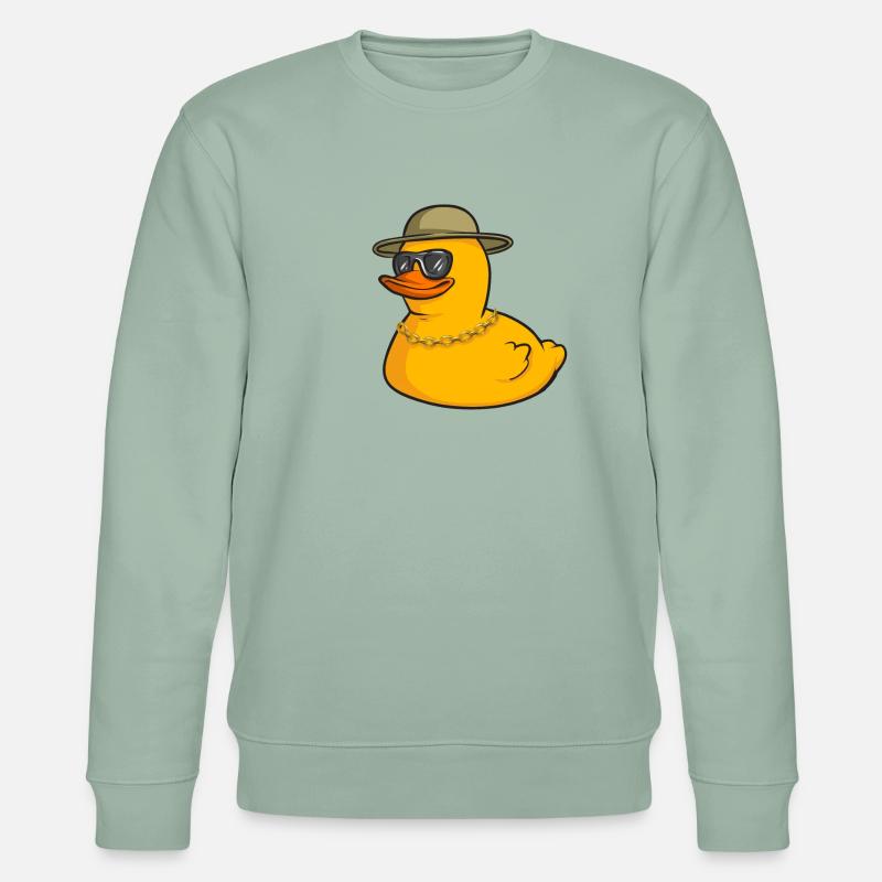 Quietscheentchen Quietscheente Gummiente - Stanley/Stella Unisex Bio-Sweatshirt CHANGER  - Helles Graugrün
