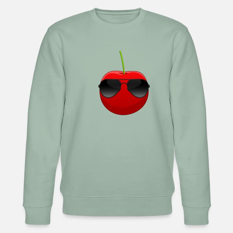Süßkirsche Sauerkirsche Coole Kirsche - Stanley/Stella Unisex Bio-Sweatshirt CHANGER  - Helles Graugrün