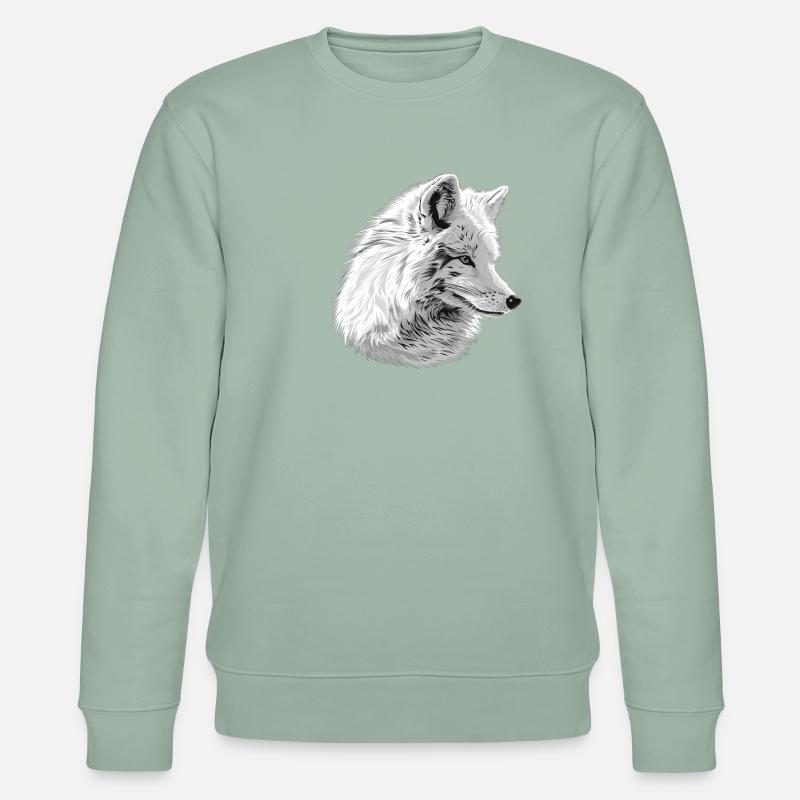 Arctic Fox Polarfüchse Polarfuchs - Stanley/Stella Unisex Bio-Sweatshirt CHANGER  - Helles Graugrün