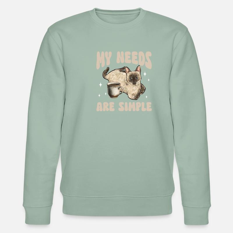 Siamkatze Katze Siamese - Stanley/Stella Unisex Bio-Sweatshirt CHANGER  - Helles Graugrün