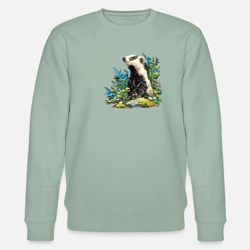 Badger Dachse Dachs - Stanley/Stella Unisex Bio-Sweatshirt CHANGER  - Helles Graugrün