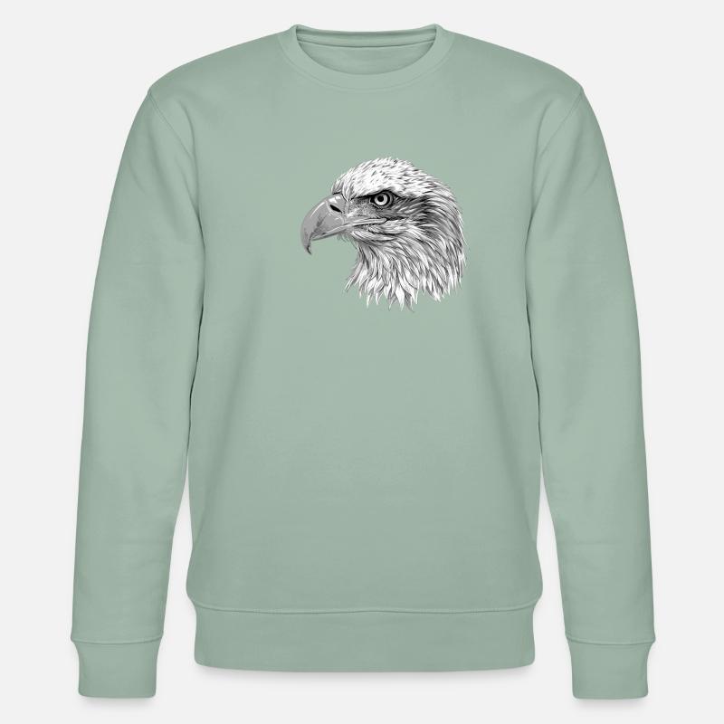 Bald Eagle Weißkopfseeadler - Stanley/Stella Unisex Bio-Sweatshirt CHANGER - Helles Graugrün