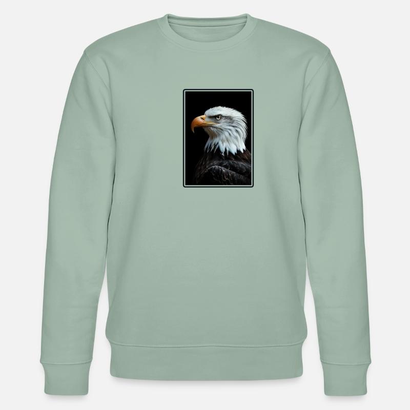 Bald Eagle Weißkopfseeadler - Stanley/Stella Unisex Bio-Sweatshirt CHANGER  - Helles Graugrün