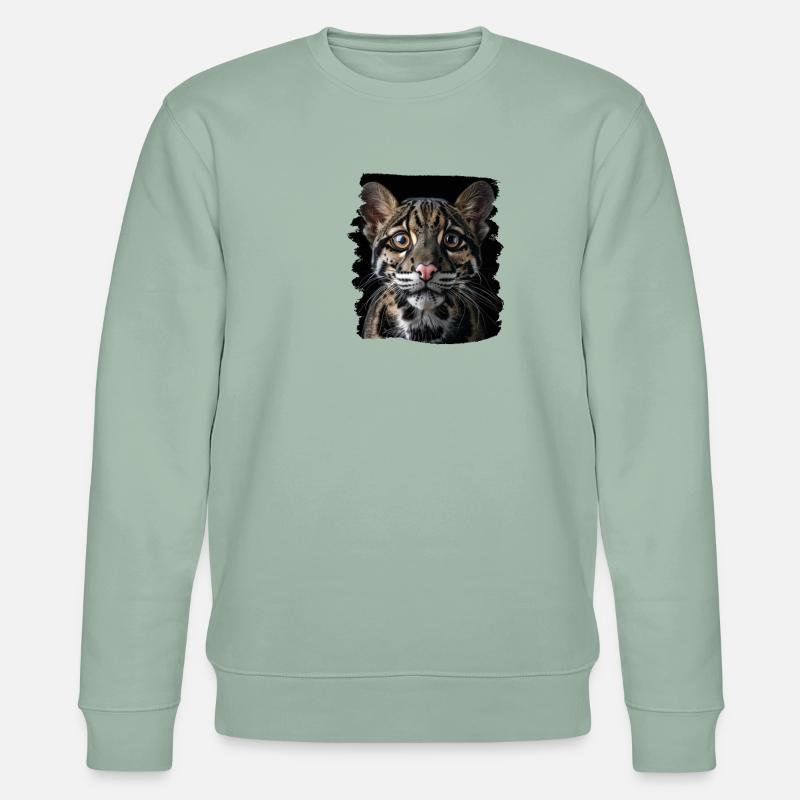Clouded Leopard Nebelparder - Stanley/Stella Unisex Bio-Sweatshirt CHANGER  - Helles Graugrün
