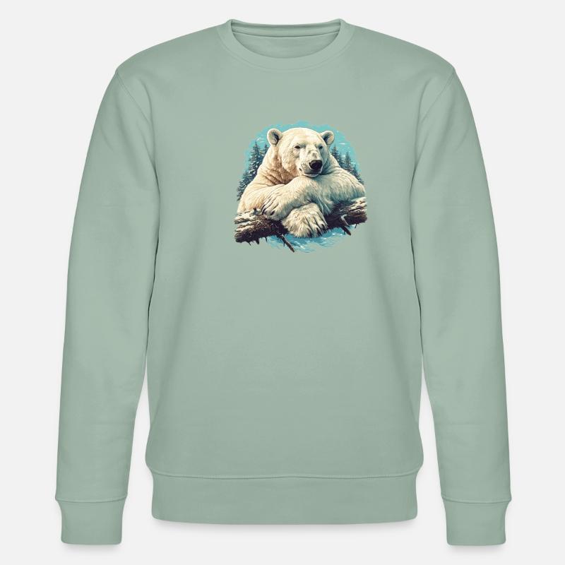 Polar Bear Eisbären Eisbär - Stanley/Stella Unisex Bio-Sweatshirt CHANGER  - Helles Graugrün