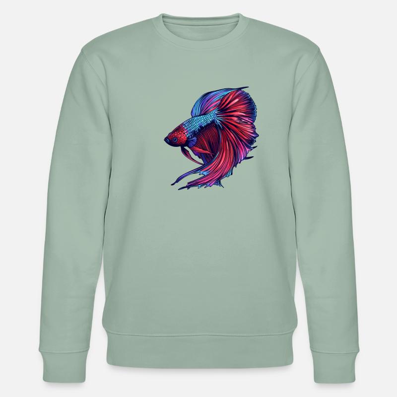 Bettas Betta Poisson Betta - Sweat bio CHANGER Stanley/Stella Unisexe - vert de gris clair