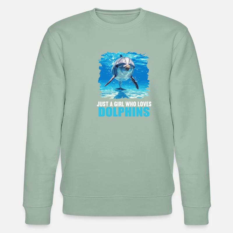 Dolphin Delfine Delfin - Stanley/Stella Unisex Bio-Sweatshirt CHANGER - Helles Graugrün