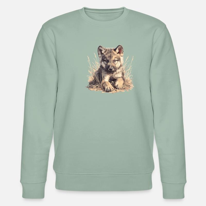 Wölfe Wolf - Stanley/Stella Unisex Bio-Sweatshirt CHANGER  - Helles Graugrün