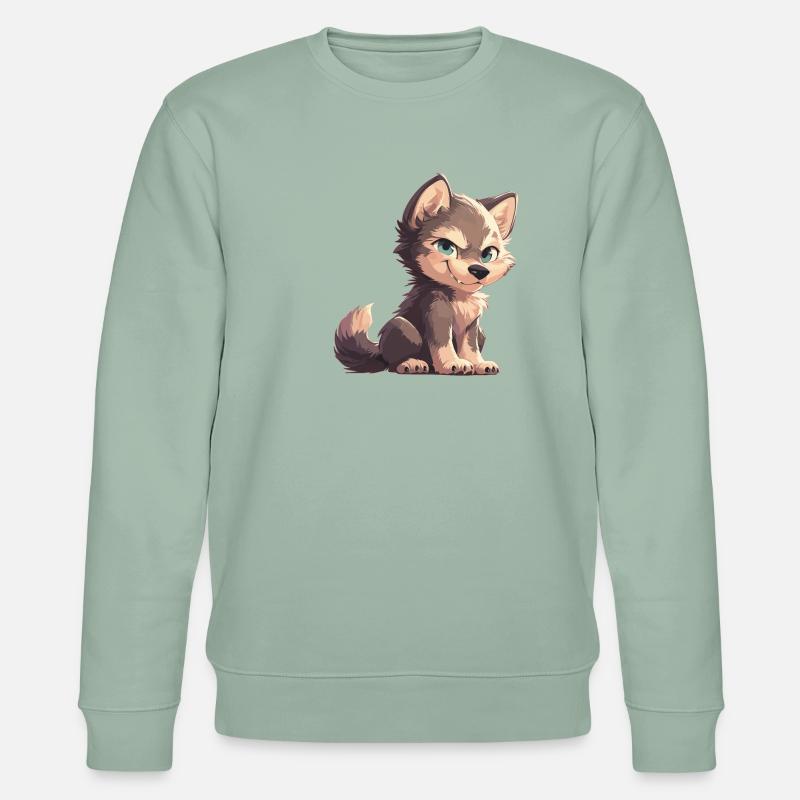 Wölfe Wolf - Stanley/Stella Unisex Bio-Sweatshirt CHANGER - Helles Graugrün
