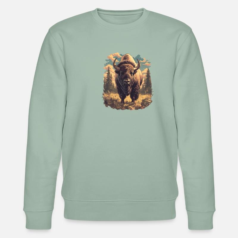 Bisons Bison - Stanley/Stella Unisex Bio-Sweatshirt CHANGER  - Helles Graugrün