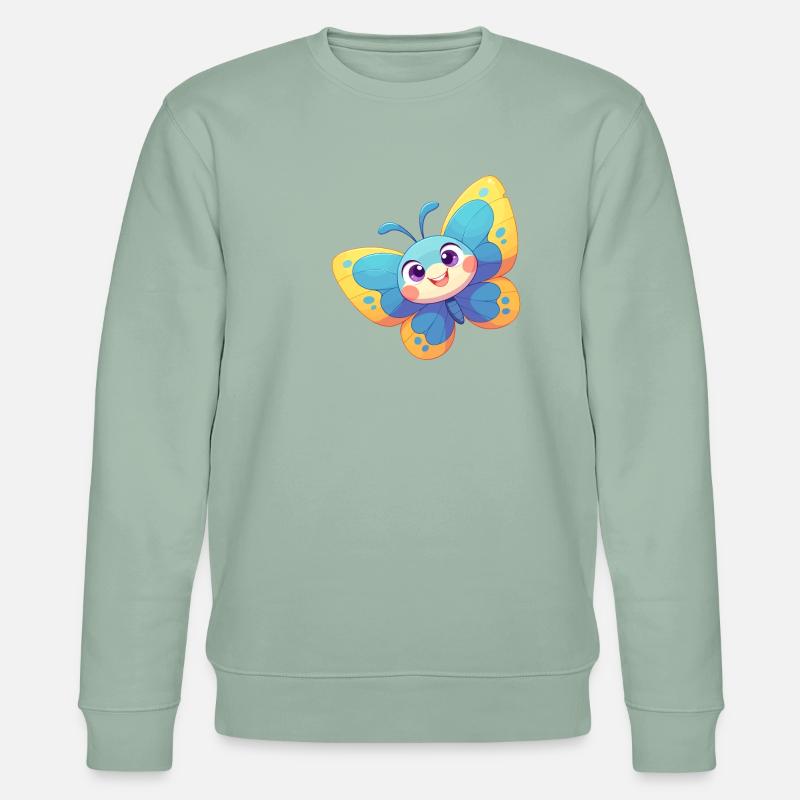 papillon papillons papillon papillon - Sweat bio CHANGER Stanley/Stella Unisexe - vert de gris clair