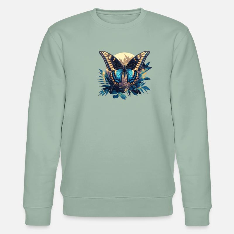 papillon papillons papillon papillon - Sweat bio CHANGER Stanley/Stella Unisexe - vert de gris clair