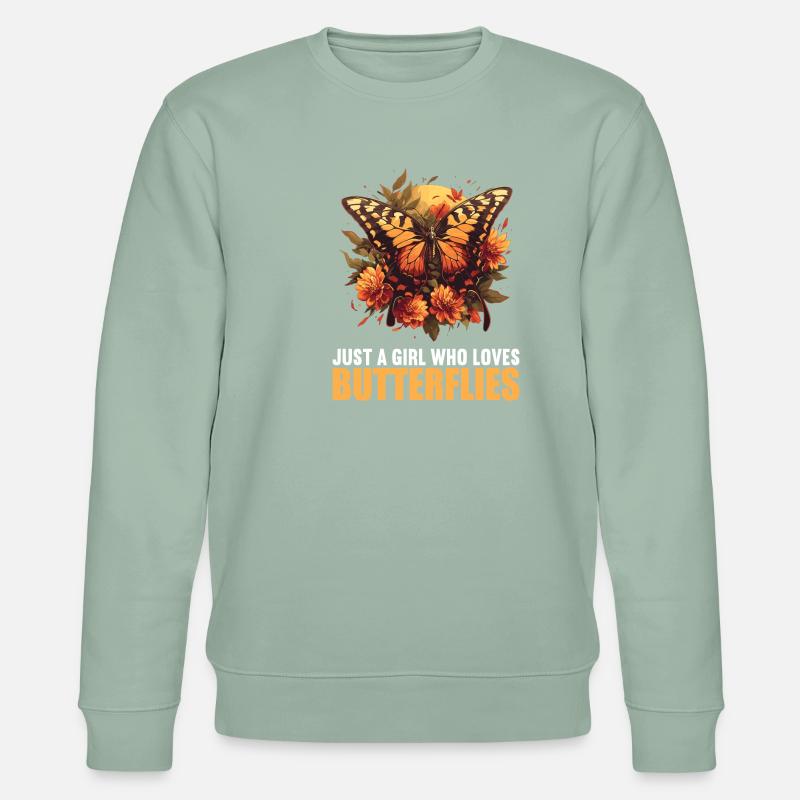 papillon papillons papillon papillon - Sweat bio CHANGER Stanley/Stella Unisexe - vert de gris clair
