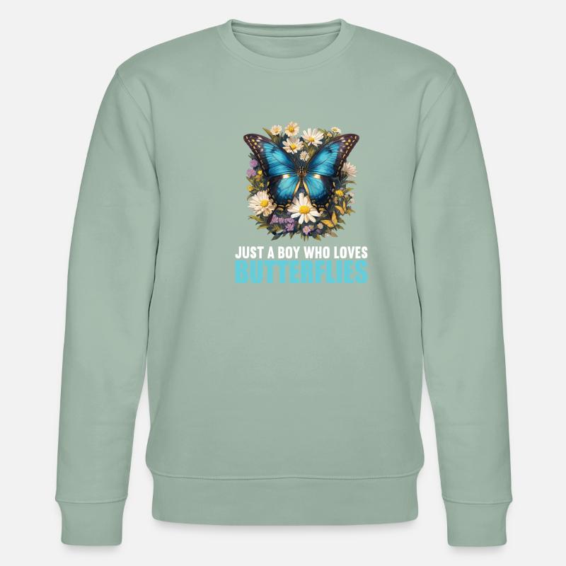 papillon papillons papillon papillon - Sweat bio CHANGER Stanley/Stella Unisexe - vert de gris clair