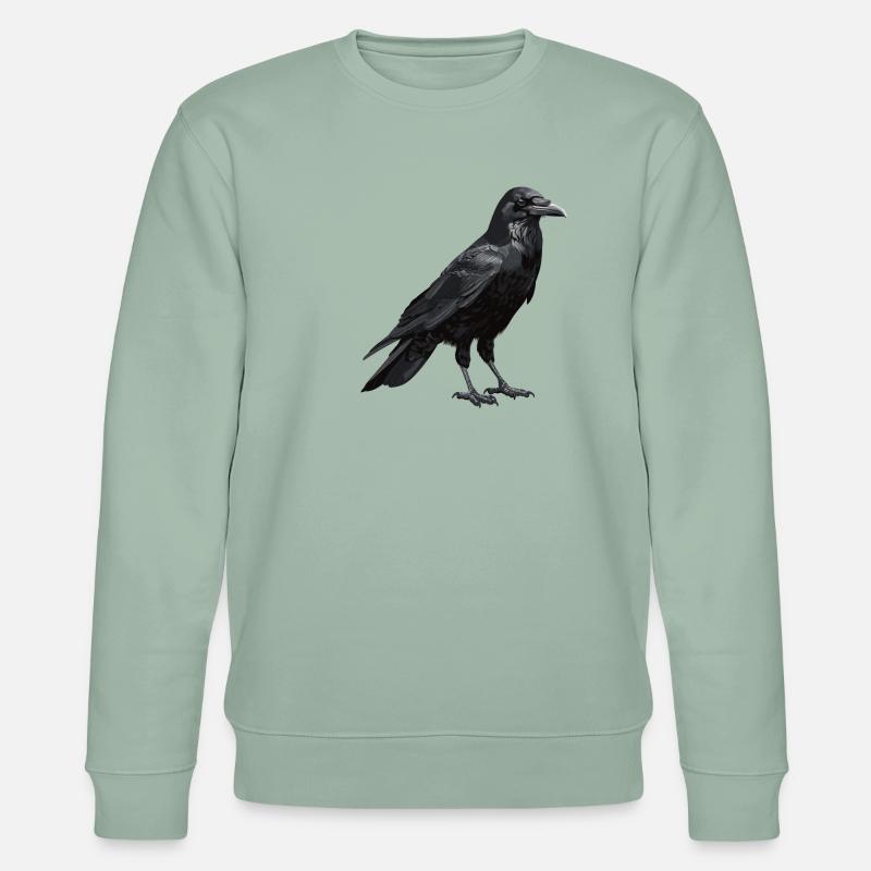 Krähen Krähe - Stanley/Stella Unisex Bio-Sweatshirt CHANGER  - Helles Graugrün