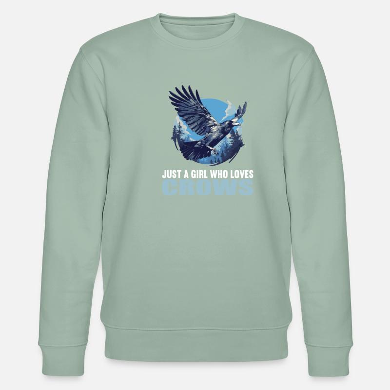Krähen Krähe - Stanley/Stella Unisex Bio-Sweatshirt CHANGER - Helles Graugrün
