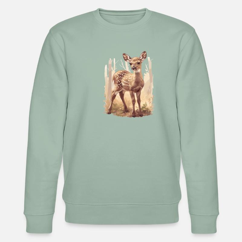 Hirsche Hirsch - Stanley/Stella Unisex Bio-Sweatshirt CHANGER  - Helles Graugrün