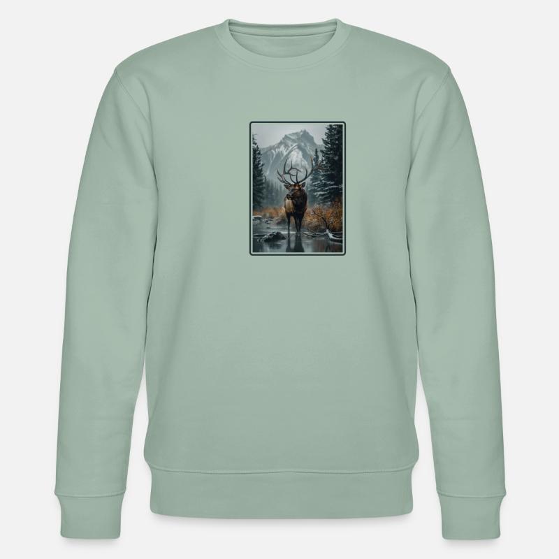Elche Elch - Stanley/Stella Unisex Bio-Sweatshirt CHANGER - Helles Graugrün