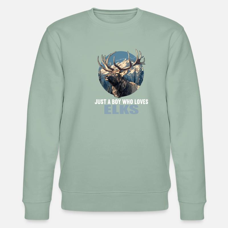 Elche Elch - Stanley/Stella Unisex Bio-Sweatshirt CHANGER  - Helles Graugrün