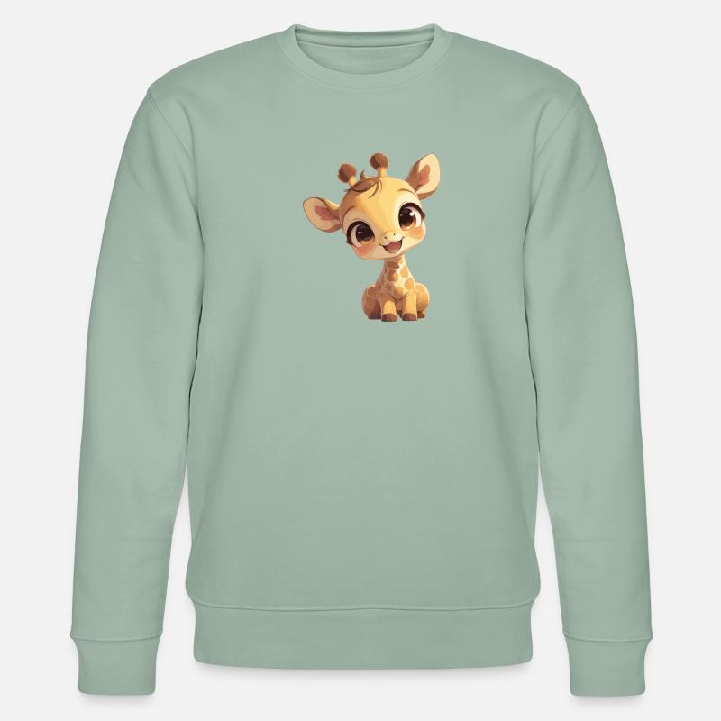 Giraffen Giraffe - Stanley/Stella Unisex Bio-Sweatshirt CHANGER  - Helles Graugrün