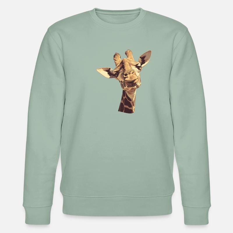 Giraffen Giraffe - Stanley/Stella Unisex Bio-Sweatshirt CHANGER  - Helles Graugrün