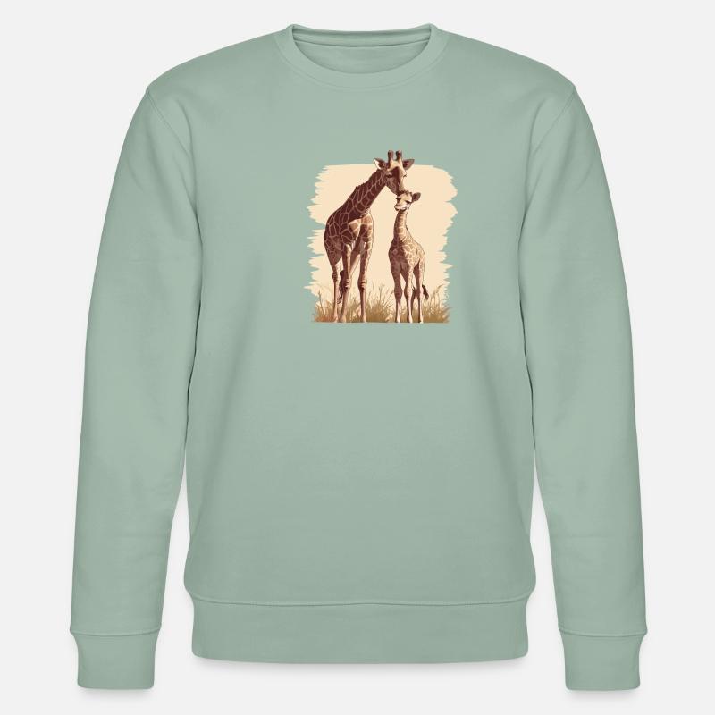 Giraffen Giraffe - Stanley/Stella Unisex Bio-Sweatshirt CHANGER  - Helles Graugrün