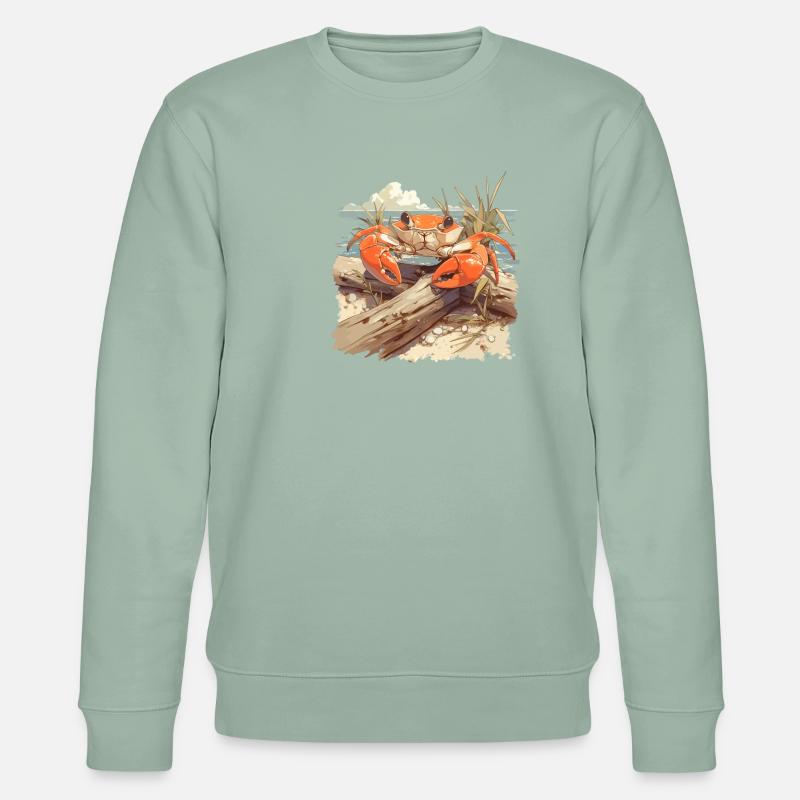 Krabbe Krabben - Stanley/Stella Unisex Bio-Sweatshirt CHANGER  - Helles Graugrün