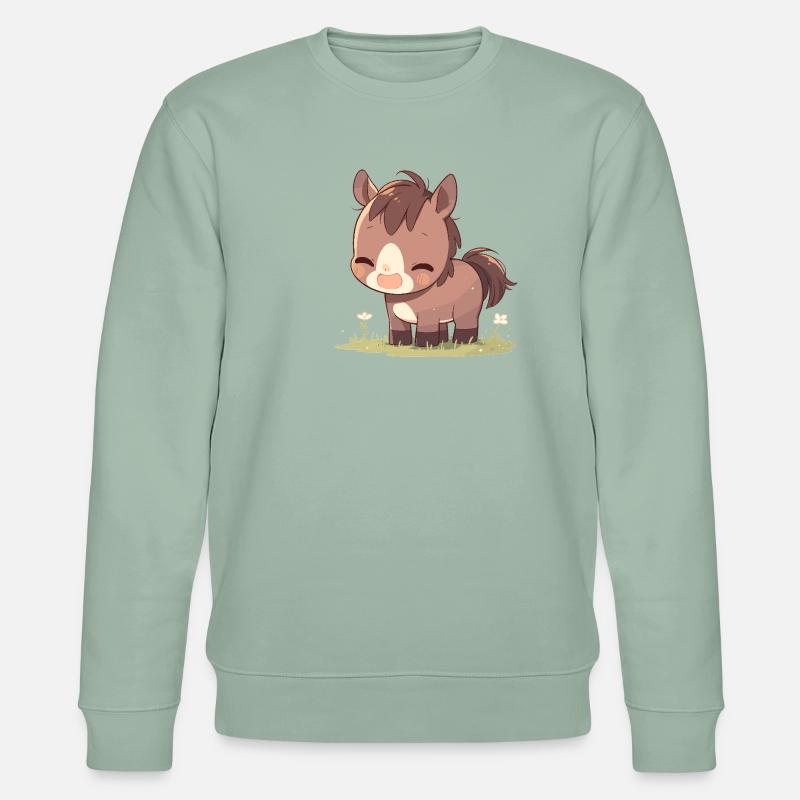 Pferde Pferd - Stanley/Stella Unisex Bio-Sweatshirt CHANGER  - Helles Graugrün