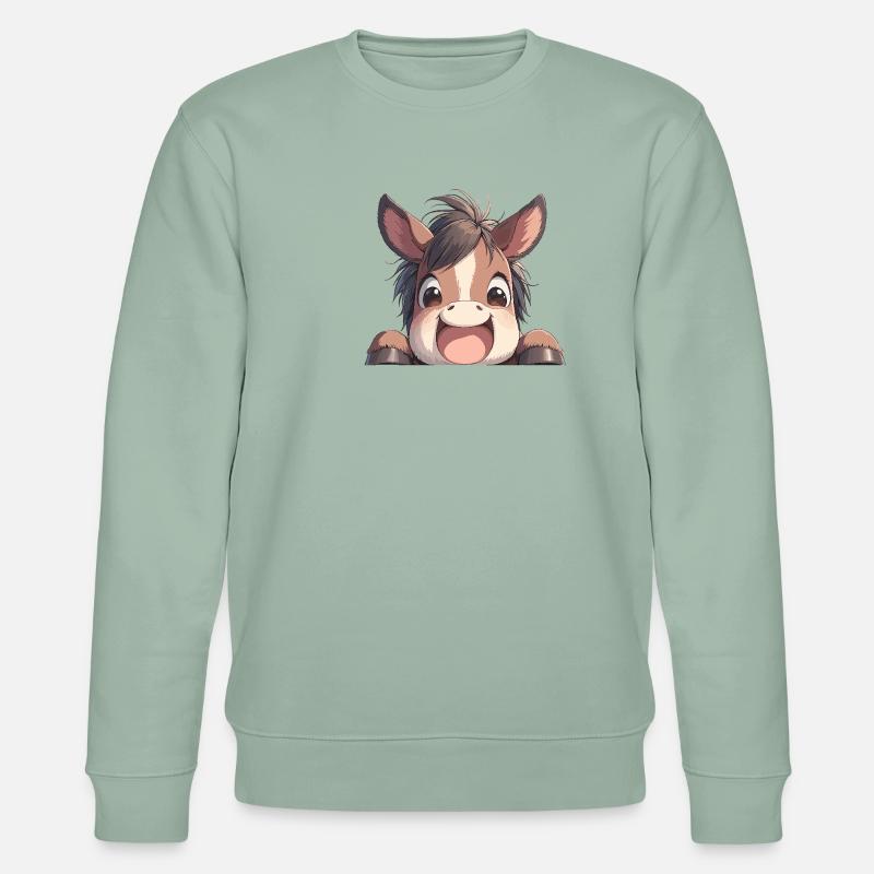 Pferde Pferd - Stanley/Stella Unisex Bio-Sweatshirt CHANGER  - Helles Graugrün