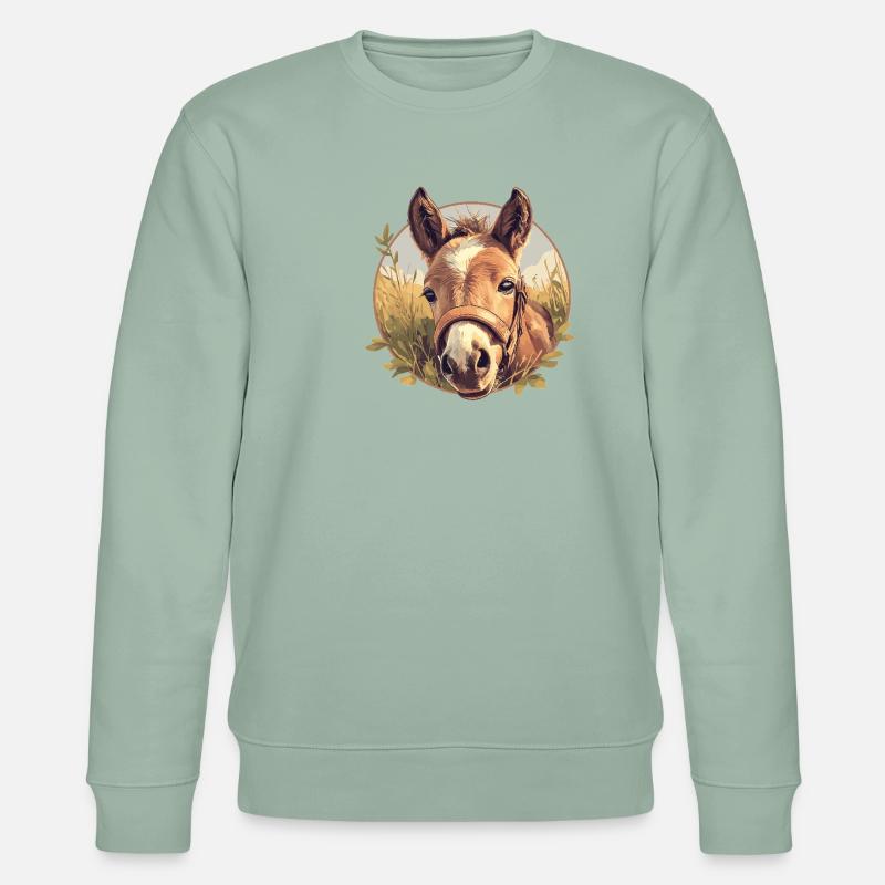 Pferde Pferd - Stanley/Stella Unisex Bio-Sweatshirt CHANGER  - Helles Graugrün