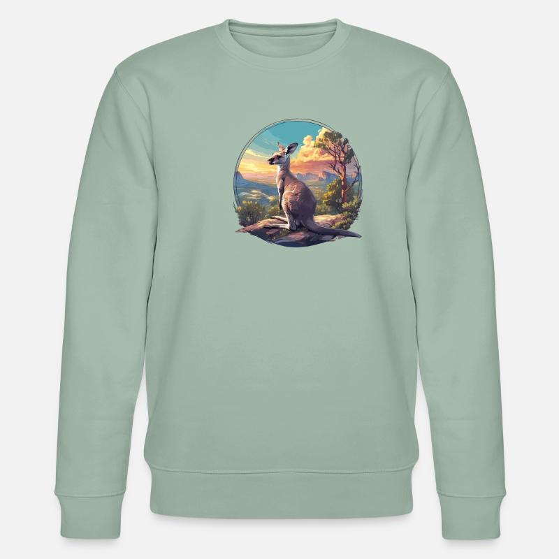 Kängurus Känguru - Stanley/Stella Unisex Bio-Sweatshirt CHANGER  - Helles Graugrün