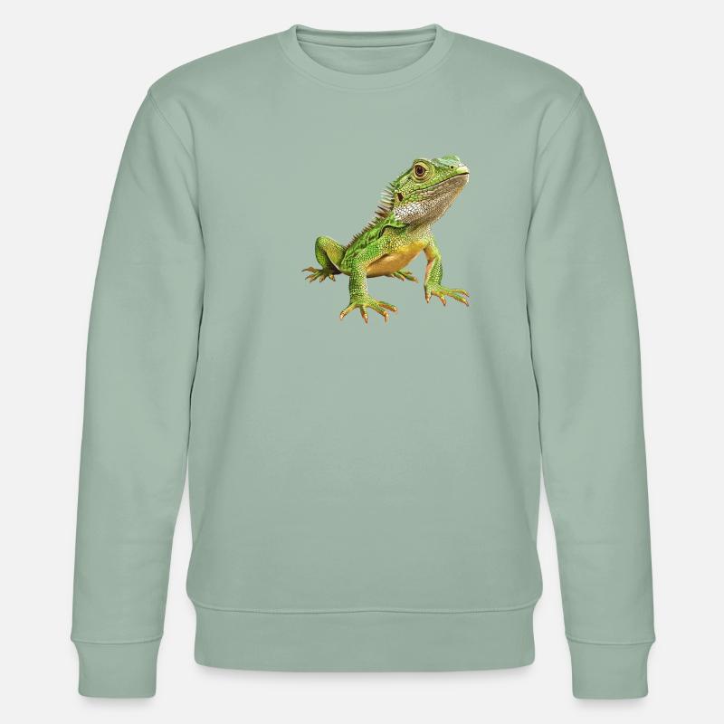 Eidechsen Eidechse - Stanley/Stella Unisex Bio-Sweatshirt CHANGER  - Helles Graugrün