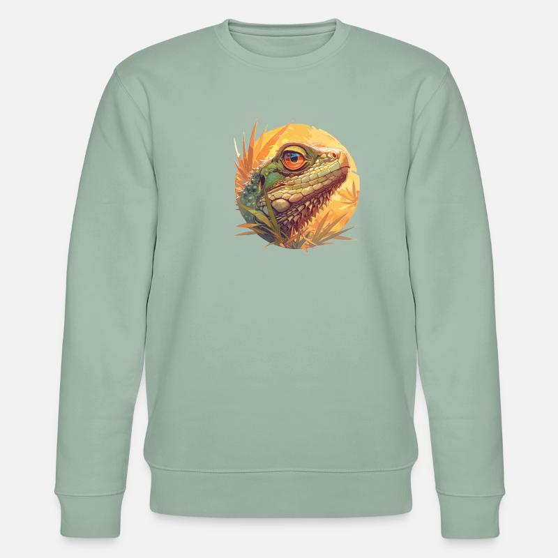 Eidechsen Eidechse - Stanley/Stella Unisex Bio-Sweatshirt CHANGER  - Helles Graugrün