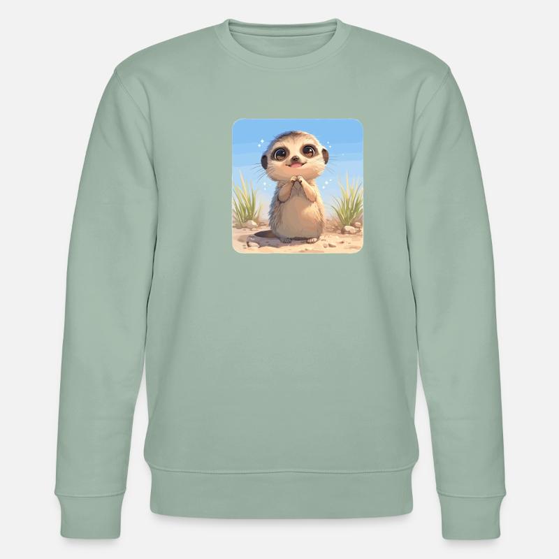 Meerkat Erdmännchen - Stanley/Stella Unisex Bio-Sweatshirt CHANGER  - Helles Graugrün
