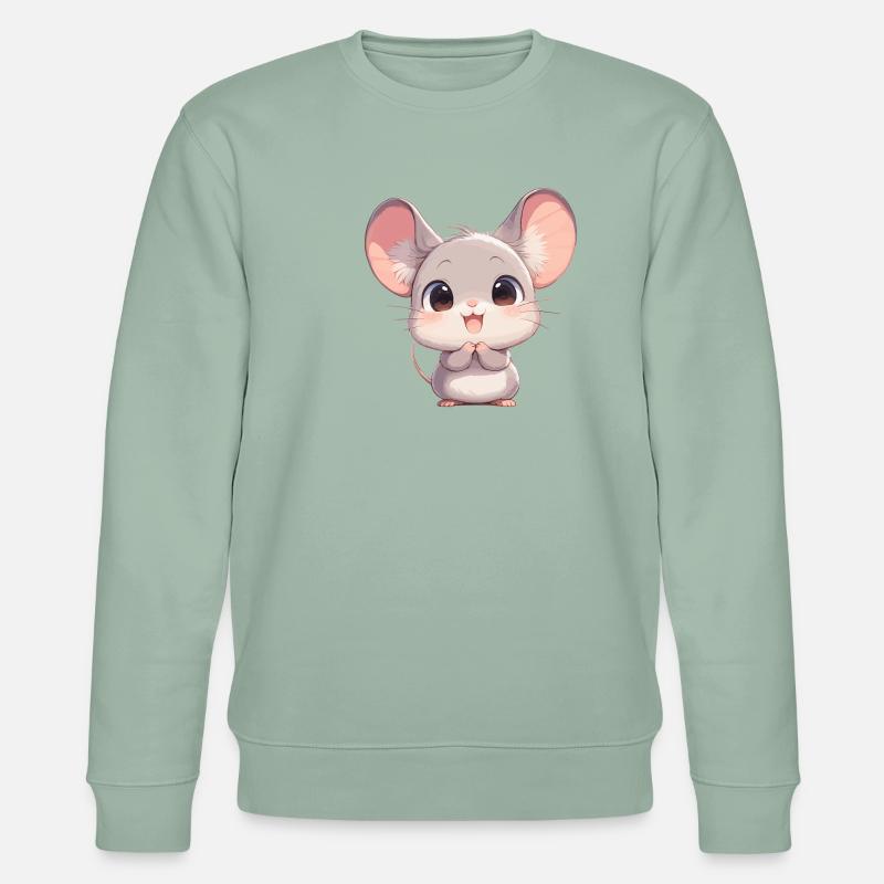 Mäuse Maus - Stanley/Stella Unisex Bio-Sweatshirt CHANGER  - Helles Graugrün