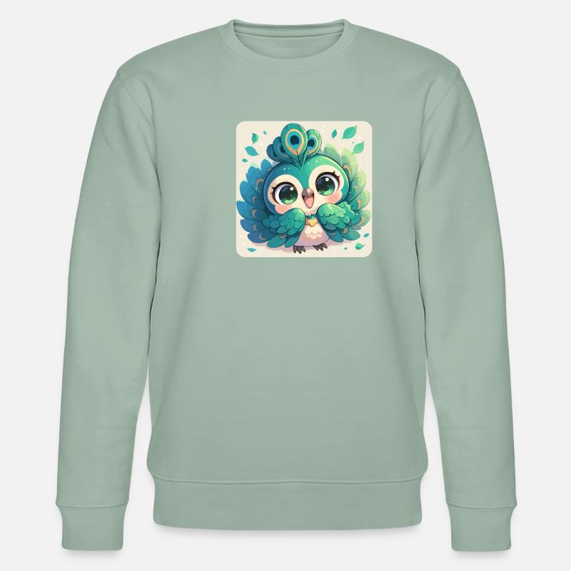 Pfaue Pfau - Stanley/Stella Unisex Bio-Sweatshirt CHANGER  - Helles Graugrün