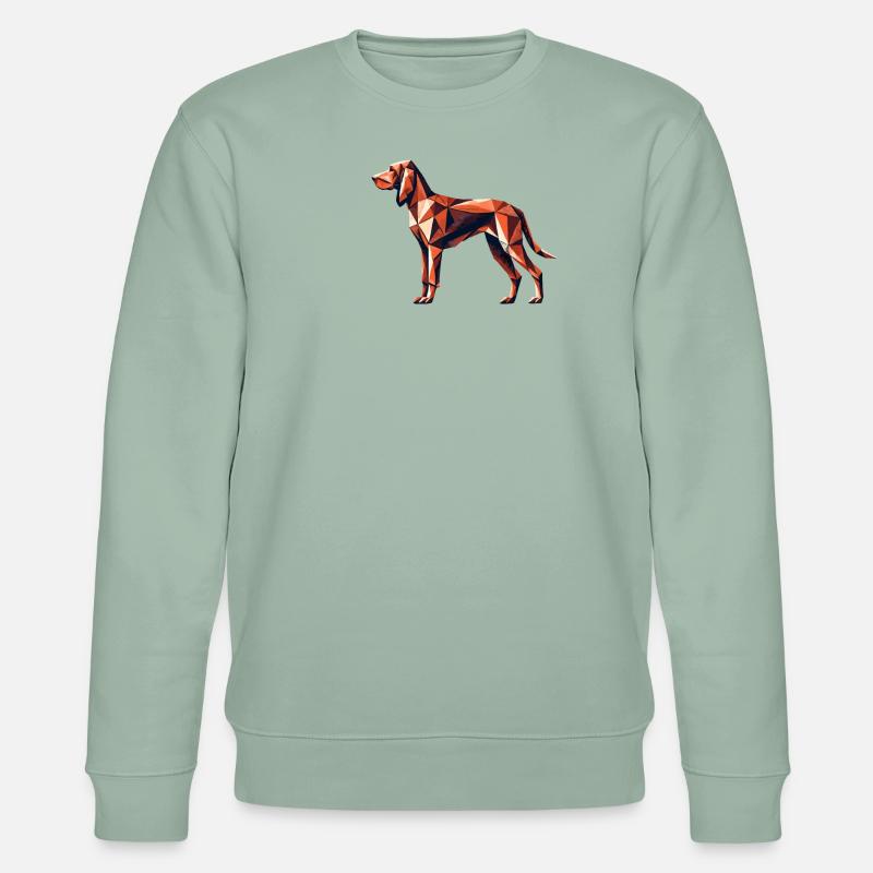 Geometrische Kunst Redbone Coonhound - Stanley/Stella Unisex Bio-Sweatshirt CHANGER  - Helles Graugrün