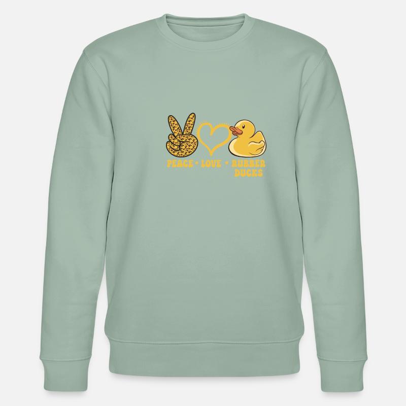 Quietscheentchen Quietscheente Gummiente - Stanley/Stella Unisex Bio-Sweatshirt CHANGER  - Helles Graugrün