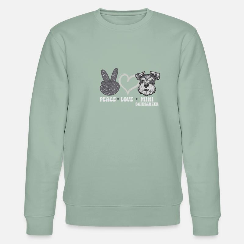 Zwergschnauzer Hund Schnauzer - Stanley/Stella Unisex Bio-Sweatshirt CHANGER  - Helles Graugrün